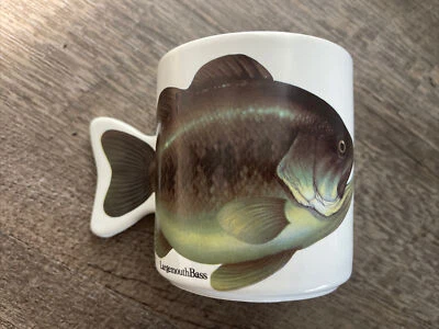 Vintage Large Mouth Bass Fishing Coffee Tea Cup Mug Fish Fisherman By Salamander - Image 1 of 4