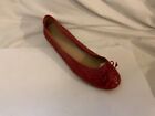 Geox  Red Leather Woven Casual Flats Shoes Women's 38 / 8