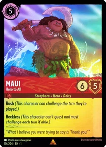 Lorcana  COLD FOIL Maui - Hero to All  - The First Chapter # 114 - Picture 1 of 1