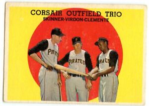 1959 Topps #543 Corsair Trio Bob Skinner Bill Virdon Roberto Clemente - EX+