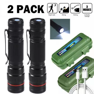 Most Powerful 99000000LM LED Military Torch USB Rechargeable Tactical Flashlight - Picture 1 of 23