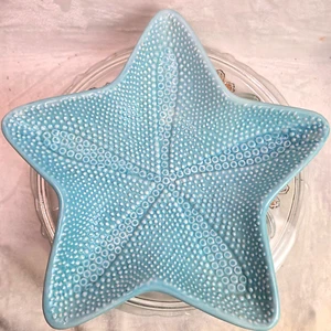 Plato grande para servir estrellas de mar de 14" o decorativo costero -- Aqua - Imagen 1 de 4