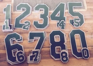 DUNKELGRÜN-GRAU Hockey Trikot Rücken + Ärmel Tackle Twill Nummer Set Kit 058 - Bild 1 von 1