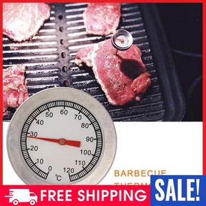BBQ Smoke Grill Thermometer 0-120 Celsius Stainless Steel Baking Oven Temp Gauge