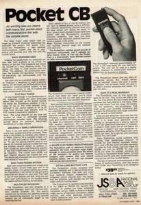 1975 Vintage Print Ad JS&A Pocket CB PocketCom Holdiing in hand exciting new era - Picture 1 of 2
