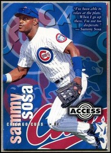 1996 Circa Access Sammy Sosa Insert Card #16 of 30 Chicago Cubs Foldout