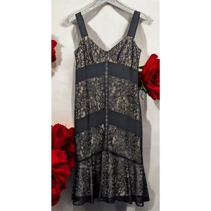 Ann Taylor LOFT Romantic Coquette Fairy Goth Lace Midi Slip Dress Size 10 NWT - Picture 1 of 10