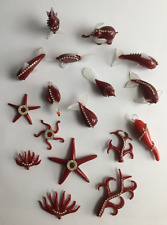 Lot Von 17 Objekte Glas Rot Handarbeit Made IN Italy Mit Applikationen