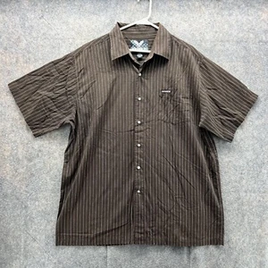 Avirex Shirt Men XXL Brown Casual Button Down Striped Preppy Dress Outdoors Vtg - Picture 1 of 12