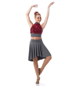 Elevate BURGUNDY Adult Large Dance Costume Lyrical Contemporary Ballet Dress - Picture 1 of 3