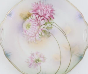 Handbemalter Teller Chrysanthemen Blume gold vergoldet Henkel unbekannt Deutschland - Bild 1 von 8
