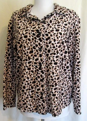 Classic Elements Collection Animal Print Shirt Jacket Petite Medium * Excellent - Image 1 of 2