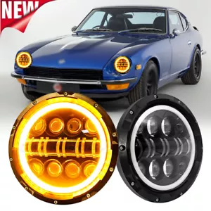 PAIR 7" Inch LED Headlights For Datsun 240z 260z 280z 280zx 1600 180B 520 620 - Picture 1 of 14