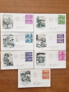 LOT OF 7 DIFF. U.S. ARTMASTER FIRST DAY COVERS FROM 1953 - Picture 1 of 16