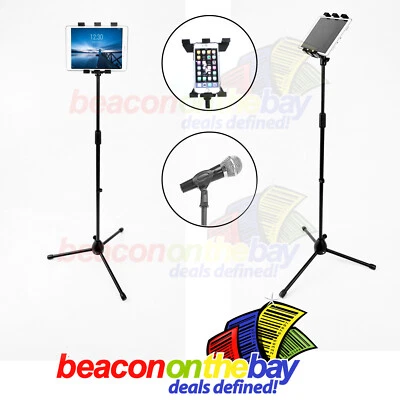 3-in-1 Tablet Phone Mic Tripod Stand 360° Ball Mount 1.8m Universal iPad Android - image 1 of 4