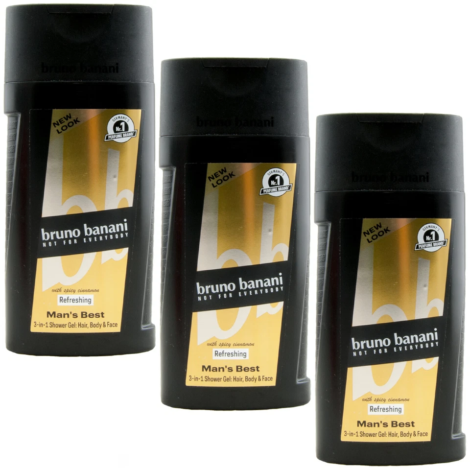 Bruno Banani Duschgel MAN'S BEST 3 x 250ml für Haar, Körper & Gesicht