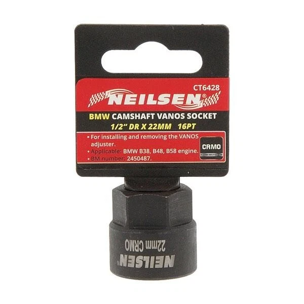 NEILSEN BMW Camshaft Vanos Socket 1/2in Dr X 22mm 16 Point 6428