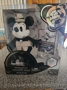 Disney 100 Minnie Mouse In Steamboat Willie Limiited Edition Crystal Plush - Picture 1 of 2