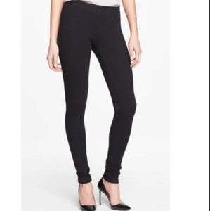 Theory Women's Black Redell K Skinny Leggings Side Zip Size Medium - Picture 1 of 9