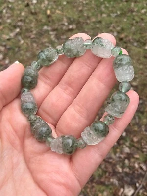 Moss Agate Pixiu Bracelet Artisan Handcrafted - Image 1 of 4