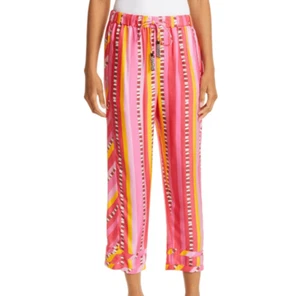 Farm Rio Lucy gestreifte rosa gelb Pull-On Kordelzug Hose Größe Small - Bild 1 von 10