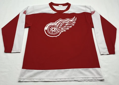 Vintage Detroit Red Wings Off The Bench Hockey Jersey Size Mens Medium NHL Cover