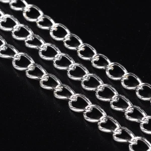 LOT de 10m - 10 mètres CHAINES ARGENTEES chainettes MAILLON 5 x 3 x 0,6mm perles - Foto 1 di 1