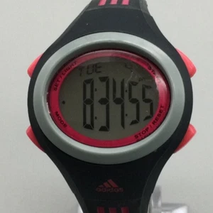 Adidas Digital Watch Women 36mm Pink Black ADM4027 Day Date New Battery - Picture 1 of 14