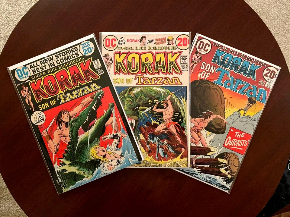 Korak Son of Tarzan #47 #48 & #52 (DC Comics 1971-72) Joe Kubert Frank Thorne VF - Image 1 of 4