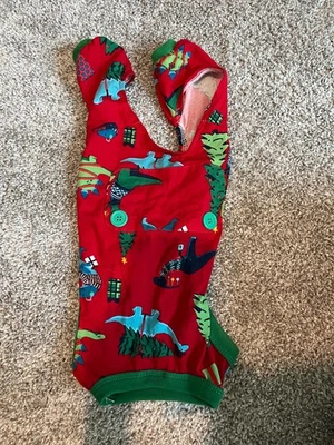 Holiday Dinosaur Dino Print Dog Pajama Pet Christmas Outfit Size Large - Image 1 of 2