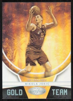 2019 PANINI CERTIFIED NIKOLA JOKIC 23 MINT GOLD TEAM BASKETBALL DENVER NUGGETS - Image 1 of 2
