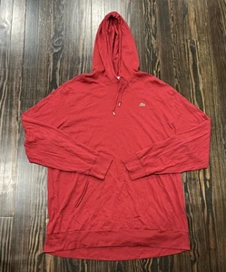 Lacoste Long Sleeve Shirt Hoodie Men’s 9 4XL Red Cotton - Picture 1 of 4