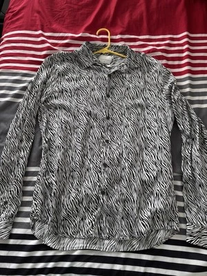 Topman Premium Unisex Zebra Print Button Down Collared Shirt Medium Slim Fit - Image 1 of 4