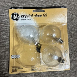 60 W G16.5/CL G16.5 Crystal Clear Globe Bulbs Candelabra Base 3 pack new in OB - Picture 1 of 2