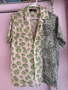 Amiri 100% Floral Leopard Silk Button Up Short Sleeve Shirt Men’s Sz XS - Picture 1 of 5
