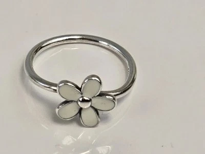 DARLING DAISY Authentic PANDORA White ENAMEL Flower RING Size 54 190899EN12 New - Image 1 of 4