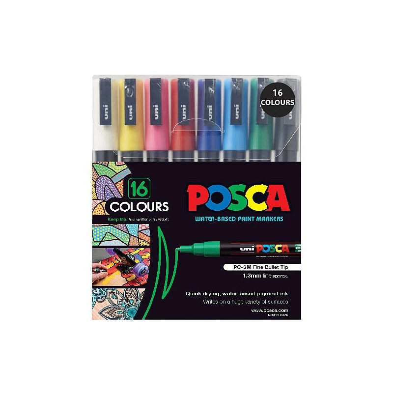 Posca PC-3M Fine Blt Assorted Pk16 Assorted PC3M16C