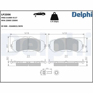 DELPHI Bremsbelagsatz, Scheibenbremse Vorderachse u.a. für CITROËN, OPEL - Bild 1 von 5