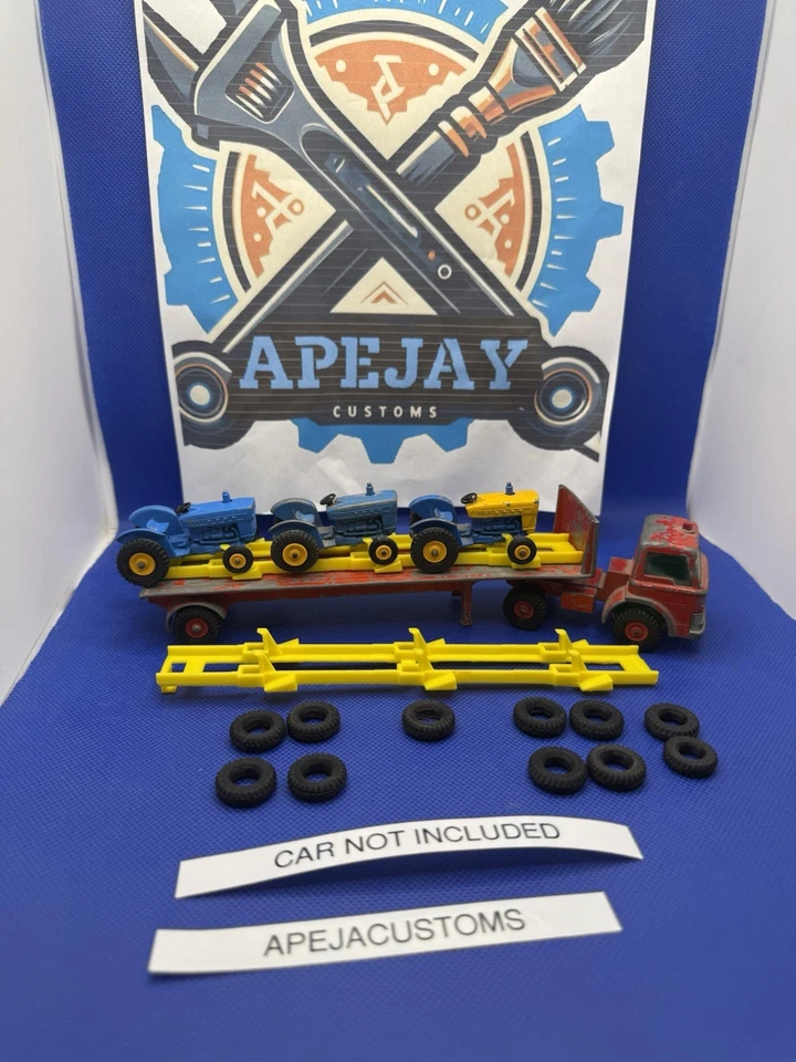 new tires and bracket for Matchbox King Size Ford Tractor K-20 Transporter - Image 1 of 4