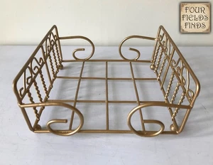 Bandeja porta servilletas de metal retorcido dorado bronce granja vintage 5,5 x 5,5 x 2,5" - Imagen 1 de 13