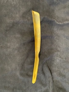 Shoe Horn Long Handle Real Horn Natural Finish 14" Long VINTAGE ANTIQUE - Picture 1 of 5