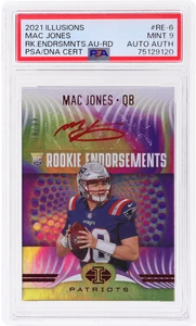 2021 Panini Illusions Mac Jones Rookie Approvazioni Rosso #6/99 PSA 9 Rookie RC - Foto 1 di 2