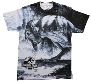 Vintage 1993 Jurassic Park All Over Print Tee, Single Stitch, Size Large L Grail - Picture 1 of 24