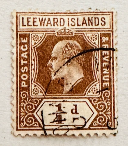 LEEWARD ISLANDS Stamp - 1/4c KING GEORGE V Type I Scott 61 1921 Used Cover