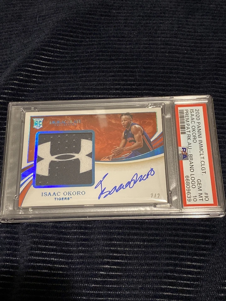 2020 Panini Immaculate Collegiate Isaac Okoro on card auto patch /2 PSA 10 - Image 1 of 3