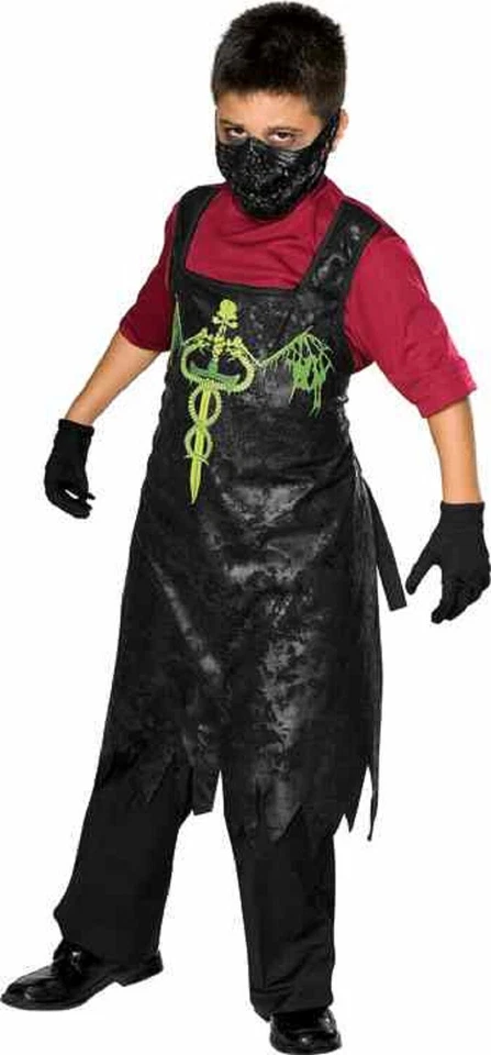 Dr Decay Doctor Gothic Apron Scary Horror Fancy Dress Up Halloween Child Costume - Image 1 of 2