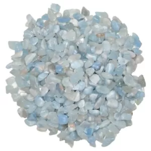 2 libras de chips de roca natural de aguamarina caída con tarjeta de información - Imagen 1 de 2