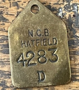 De colección Latón Minería Pit Check NCB Hatfield Colliery estampado 4283 D - Imagen 1 de 1