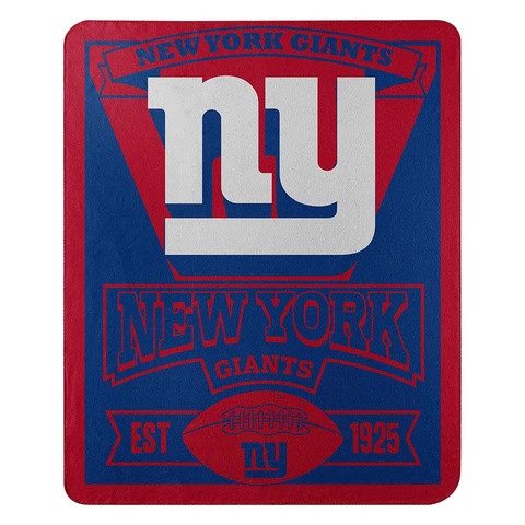 NEW Football NFL Licensed New York Giants Fleece Throw Blanket 50" X 60" Cover