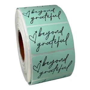 Beyond Grateful Minimalist Packaging Sticker with Elegant Script and Heart Desig - Picture 1 of 15